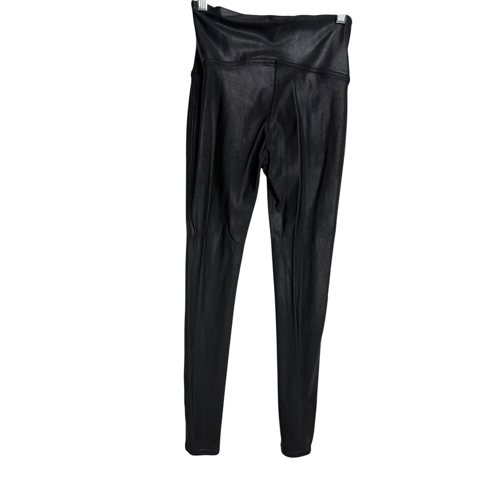 Spanx Faux Leather Leggings Black High Waist Shaping Skinny Pants Medium M - Picture 2 of 4
